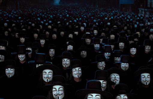 Enmascarados de la pelicula V de Vendetta
