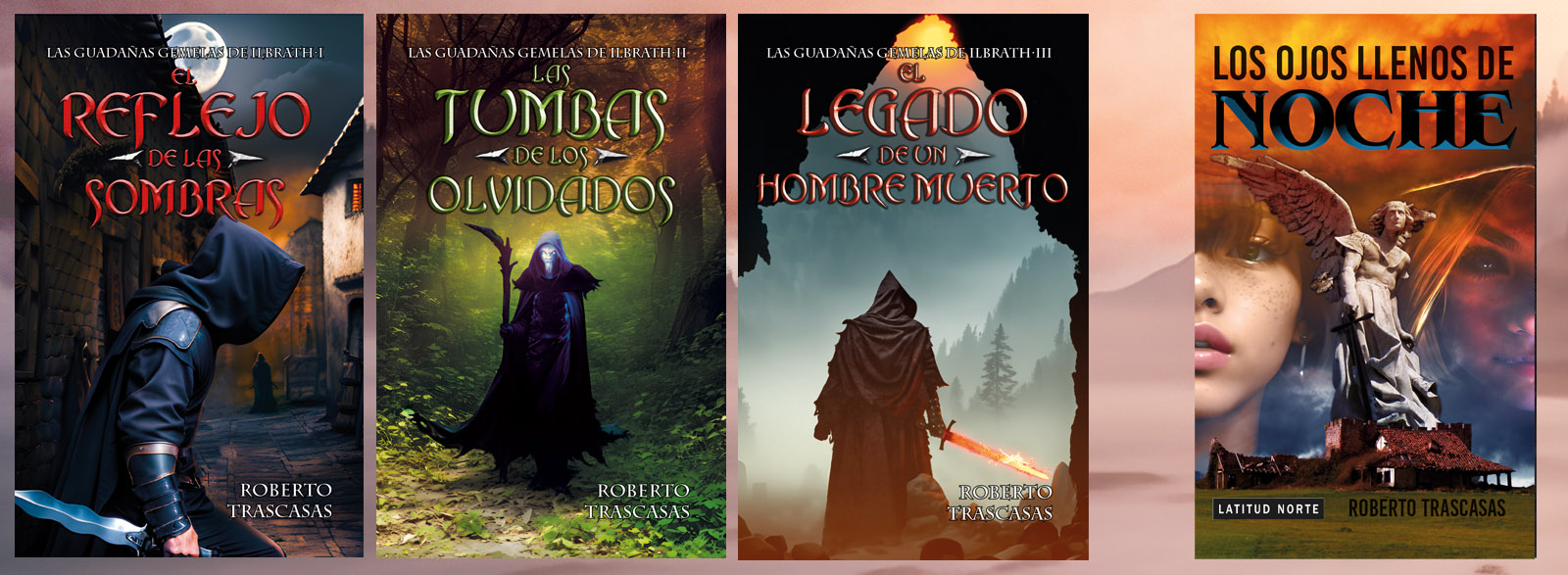 portadas libros Roberto Trascasas Portadas de cuatro libros